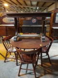 DINING TABLE, 4 CHAIRS & EMPIRE ENTRY WAY TABLE