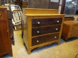BUTLER CHEST W/GLVOE BOX & GLASS KNOBS