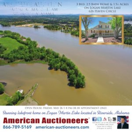 Absolute Auction Home & 1.5+- Acres on Lake