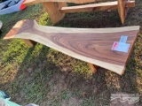 2 8' SLAB LIVE EDGE TEAK WOOD BENCH