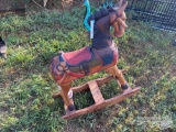 TEAK WOOD ROCKING HORSE