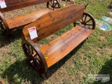 5' WOODEN WAGON WHEEL BENCH
