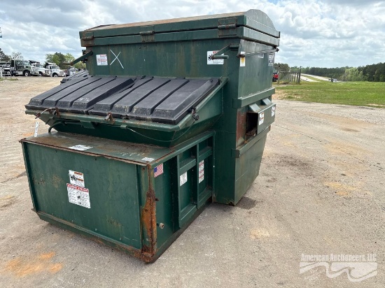 8' x 6' x 69" TRASH DUMPSTER WITH AIR POWERED TRASH COMPACTOR
