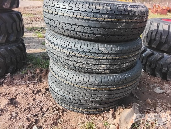 (4) NEW ST225/75R15 RADIAL TRAILER TIRES