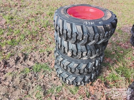 (4) 10-16.5 TIRES ON WHEELS FOR BOBCAT