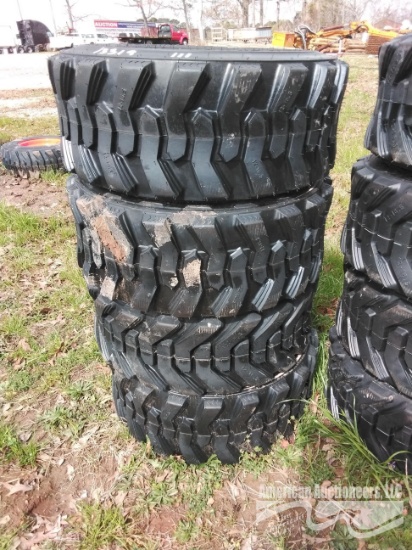 (4) NEW 12-16.5 SKID STEER TIRES
