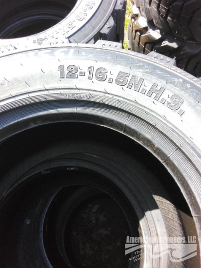 (4) NEW 12-16.5 SKID STEER TIRES