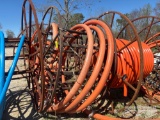 LARGE METAL HOSE REEL W/HOSE