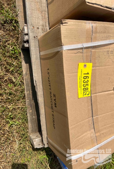 BOX OF 32 PCS 2''X27FT-5T RATCHET STARPS AND 10 PCS OF 1 1/2''X27FT-3T RATCHET STRAPS
