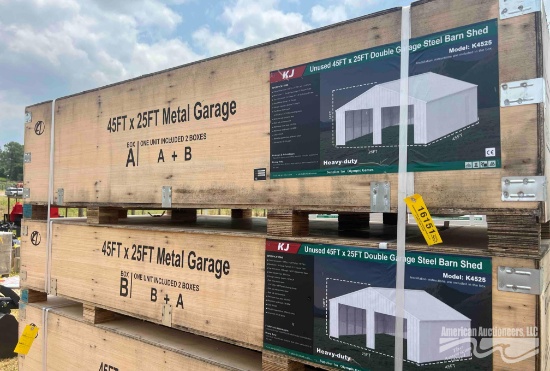 45FTX25FT DOUBLE GARAGE STEEL BARN SHED