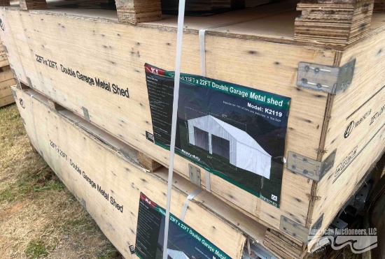 23FTX22FT DOUBLE GARAGE METAL SHED