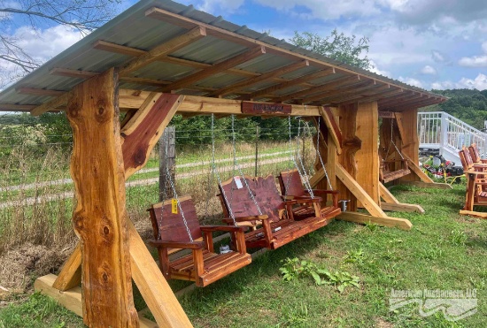 CEDAR SWING W/3 SWINGING CHAIRS W/COVER