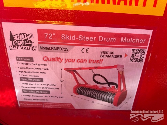 RAYTREE RMBD72 QUICK ATTACH 72" DRUM MULCHER