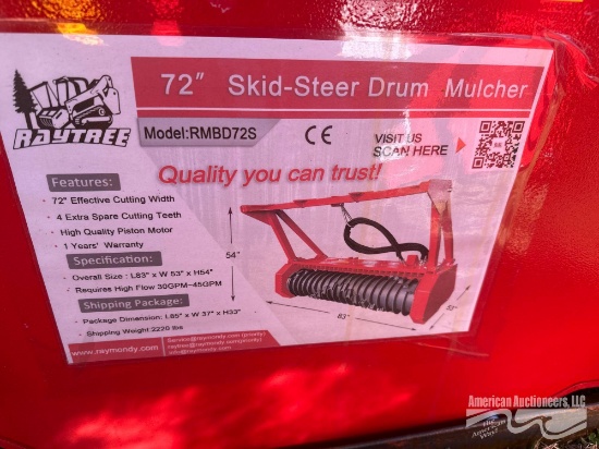 RAYTREE RMBD72 QUICK ATTACH 72" DRUM MULCHER