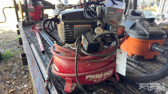 PORTER CABLE PANCAKE AIR COMPRESSOR WITH HOSE