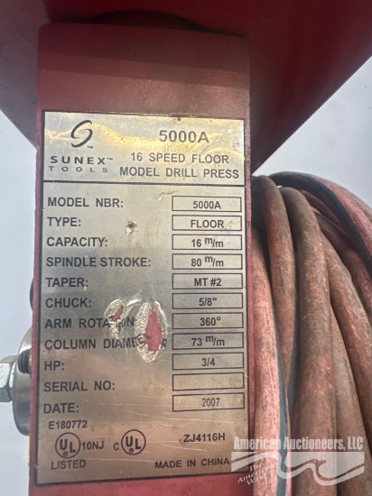 5000A 16 speed floor model drill press