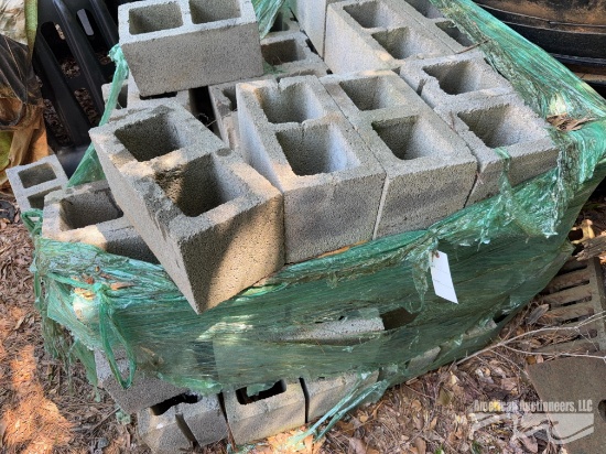 Partial pallet of cinder block
