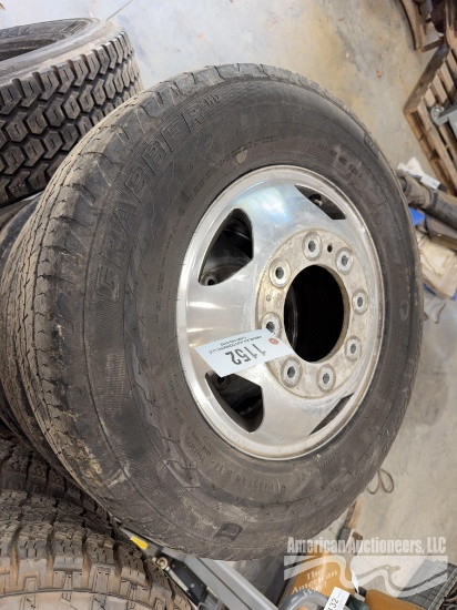 (5) General Grabbers w/ (5) 8 Lug Aluminum Wheels