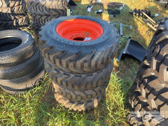 SET OF 4 SUPER TRACTOR 10-16.5 NHS WHEELS & TIRES