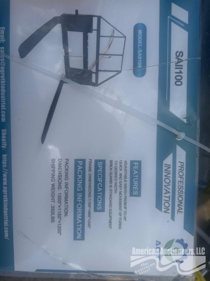 AGT SAII100 QUICK ATTACH 48" ADJUSTABLE PALLET FORK & MAST