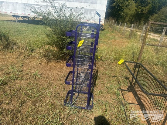 53" Metal Rolling Rack (4) 18" X 16" Trays