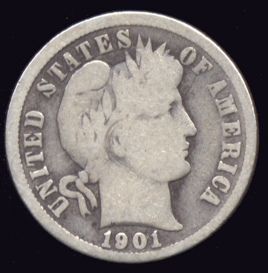 1901-O ... Better Date ... Barber Dime