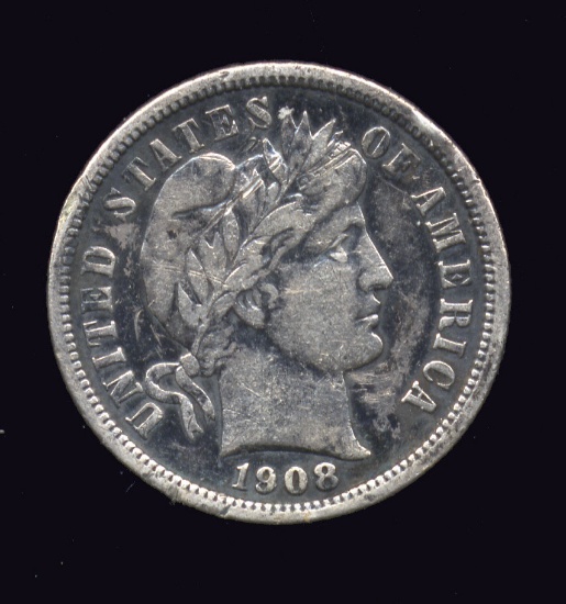 1908-D ... Better Date ... Barber Dime