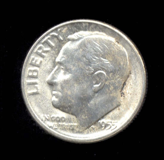 1955-S ... BU  UNC ... Roosevelt Dime