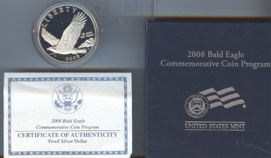 2008 BALD EAGLE COMMEMORATIVE SILVER DOLLAR
