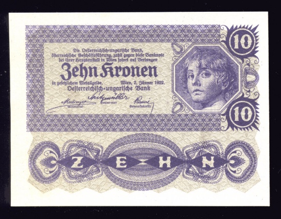 1922 ... 10 Kronen ... CU Bank Note ... Austria