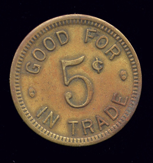 Good For 5 Cents  ...  Old Tobacco Token