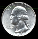 1957-D ... GEM BU UNC ... Washington Quarter