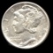 1942 ... AU / UNC ... Mercury Dime