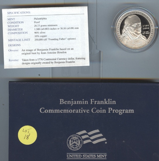 2006 BEN FRANKLIN FOUNDING FATHER PROOF