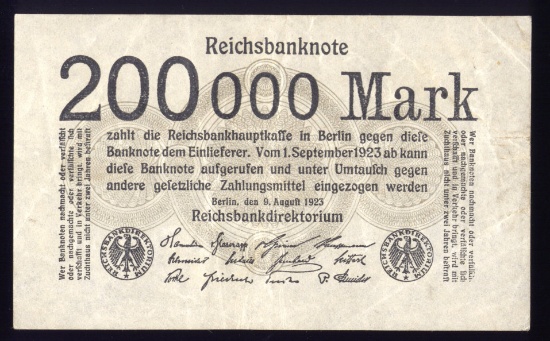 200,000 Mark Note ... German Reichsbank