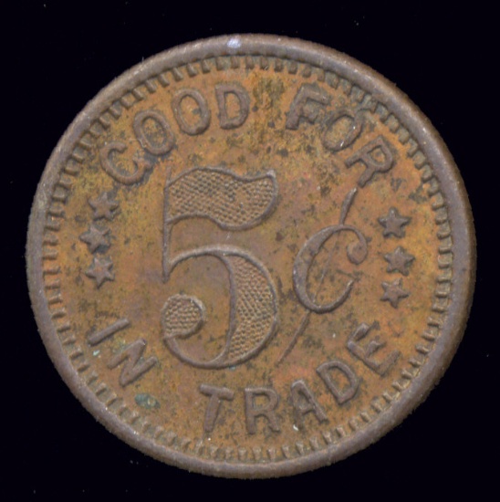 S & CO ... Good for 5 Cents ... Old Token