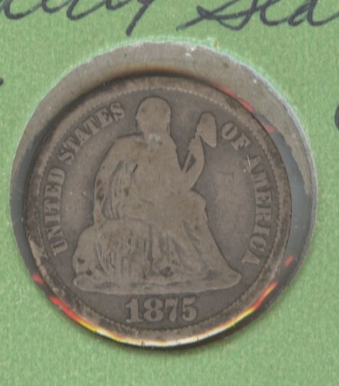 1875 SEATED LIBERTY DIME