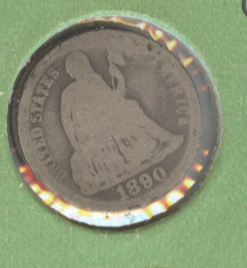 1890 SEATED LIBERTY DIME