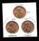 3 RED BU UNC ... Lincoln Wheat Back Cents