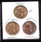 3 RED BU UNC ... Lincoln Wheat Back Cents