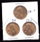 3 RED BU UNC ... Lincoln Wheat Back Cents