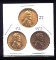3 RED BU UNC ... Lincoln Wheat Back Cents