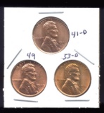 3 RED BU UNC ... Lincoln Wheat Back Cents