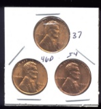 3 RED BU UNC ... Lincoln Wheat Back Cents