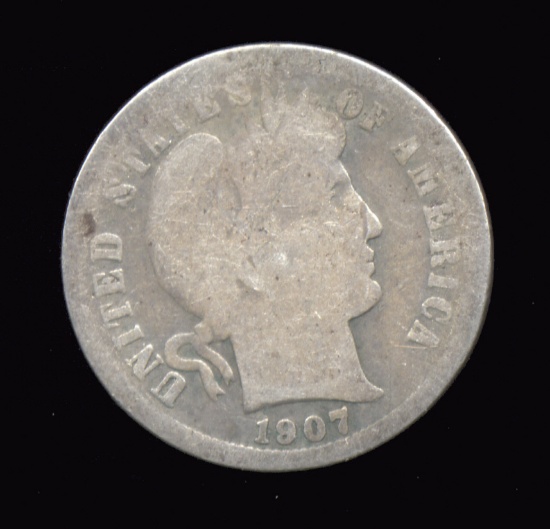 1907-S ... Better Date ... Barber Dime