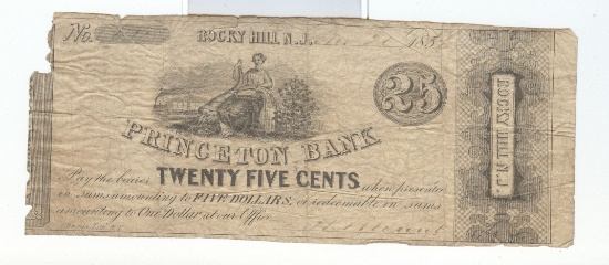 PRINCETON BANK OF ROCKY HILL, N.J. $1 NOTE