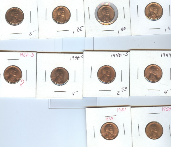 TEN BU LINCOLN WHEAT CENTS
