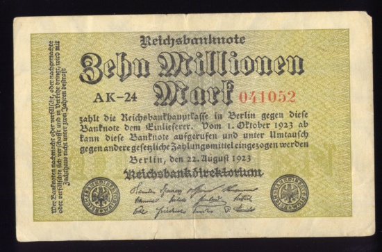 10,000,000 Marks ...  Reichsbank Note