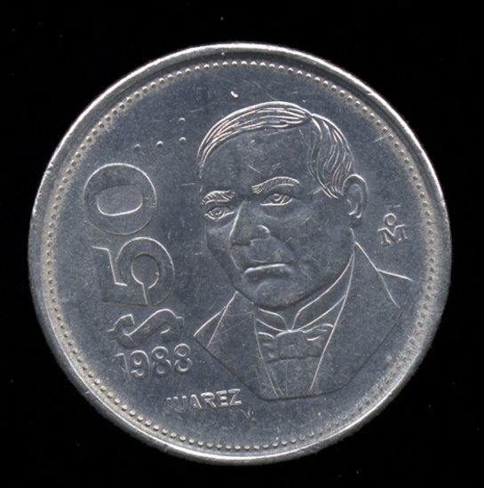 1988 ... BU  UNC  50 Peso Coin ... Mexico