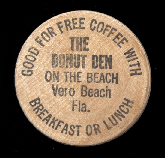 Vero Beach, FL ... Free Coffee Wooden Nickel